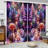 Nature Fantasy Mushroom Dreamy Plant Moon Window Curtains Blinds For Living Room Bedroom Bathroom Kicthen Door Home Decor2Pcs