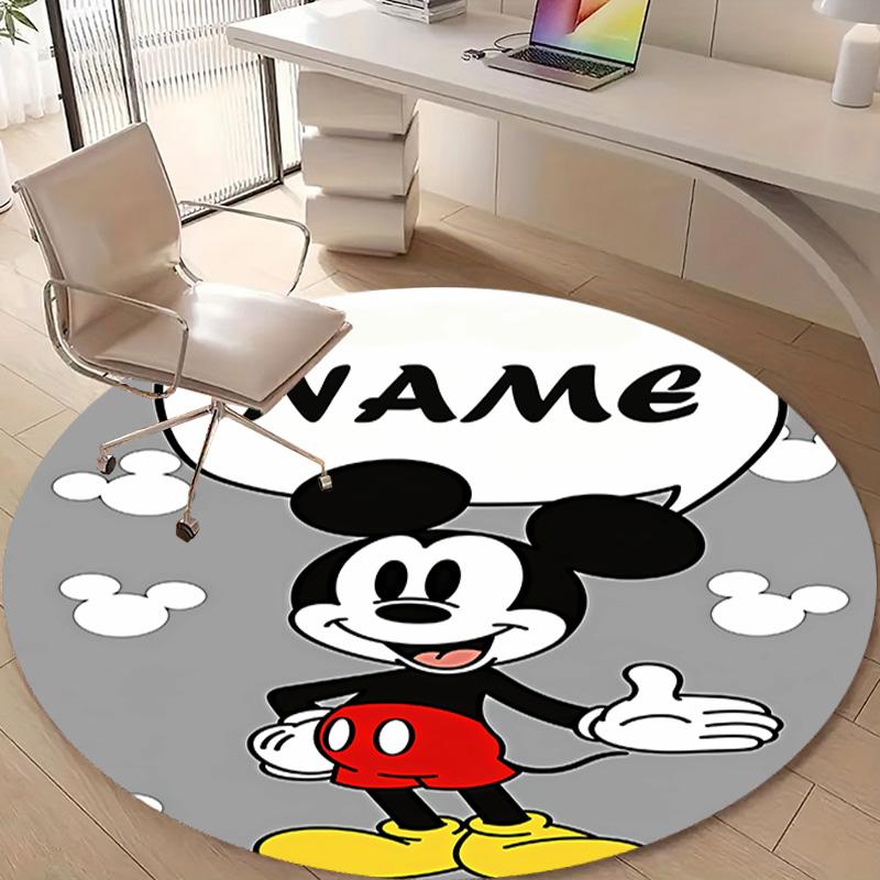 Personalized M-Mickey Round Chair Office Rug - Perfect for Mat, Office Chair & More - Ideal Gift for Birthdays and Holidays