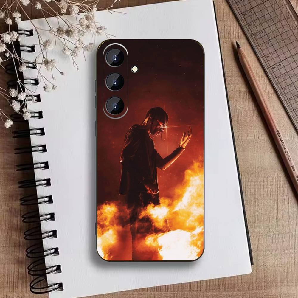 Чехол для телефона T-Travis Scott S-SICKO MODE для Samsung Galaxy A73, A72, A71, A70, A52, A51 и других. Мягкий черный чехол.