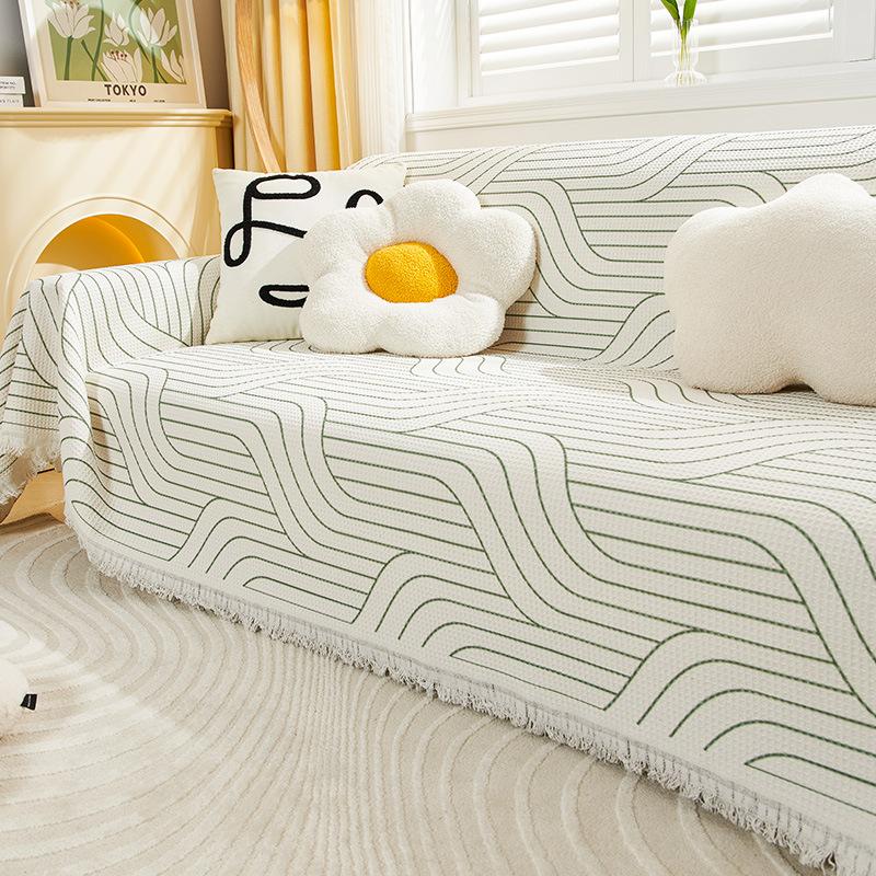 New Style Small and Fresh Anti-cat Scratch Sofa Cover Blanket Extra Large Straight Row Four-season Universal Sofa Cover Cloth