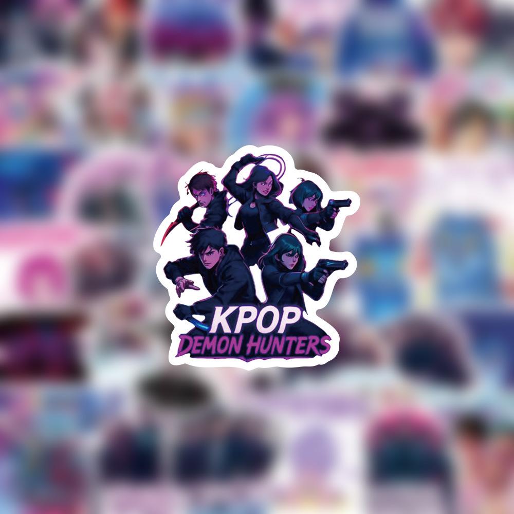 50PCS Anime KPOP Demon Hunters Stickers Saja Boys Group Anime Demon Hunters Derpy Tiger Waterproof Stickers for DIY Decoration