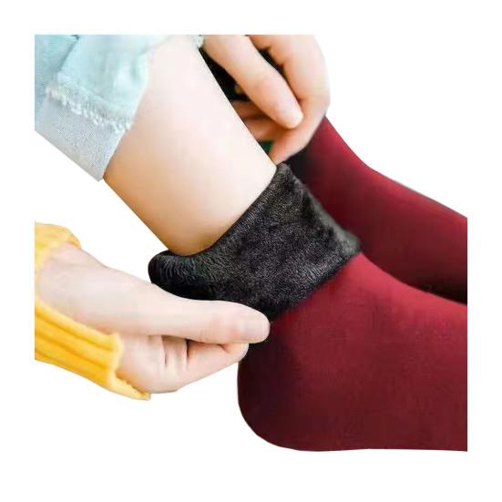 Женские непрозрачные флисовые носки-гольфы Зимние толстые бархатные теплые носки Мягкие плюшевые носки для лыжных ботинок Домашние тапочки для снега и холодной погоды