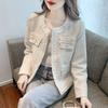 Новый французский темперамент универсальный светский пиджак в стиле Сяосян из твида для тяжелой промышленности для женщин