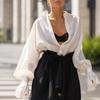 Womens Solid Color Long Sleeve Shirt Loose Fit Commute Top Versatile Basic Blouse