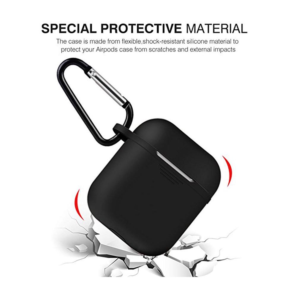 Чехол для Apple Airpods 1/2, силиконовый защитный чехол для беспроводной Bluetooth-гарнитуры с крючком