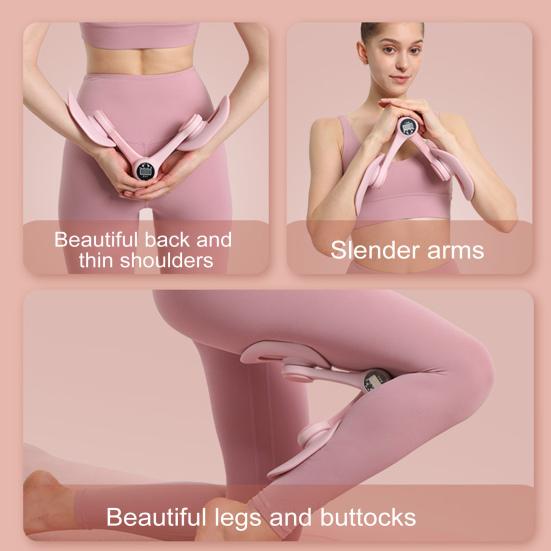 Thigh Trainer with Counter LCD Display Adjustable Ergonomic Pelvic Floor Muscle Trainer Men Women Inner Thigh Leg Hip Exerciser Toner