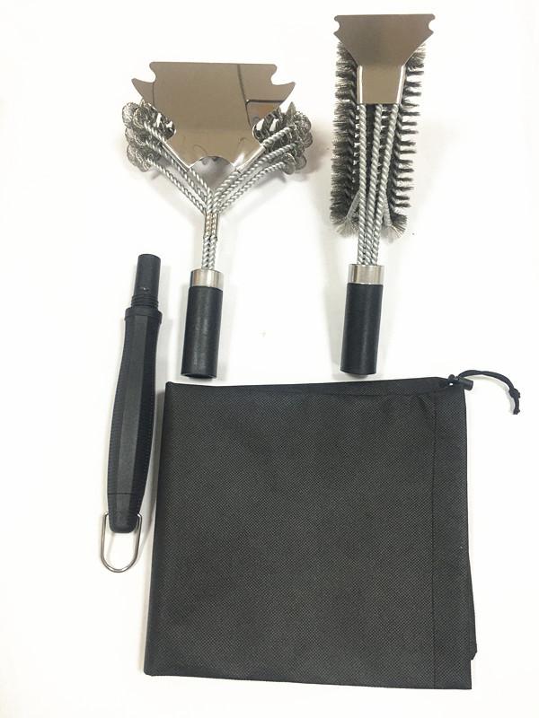 Аксессуары для барбекю Чистящие щетки Инструмент Гриль Барбекю Нержавеющая сталь Щетина Антипригарный Мощный Грилинг Кухонные щетки