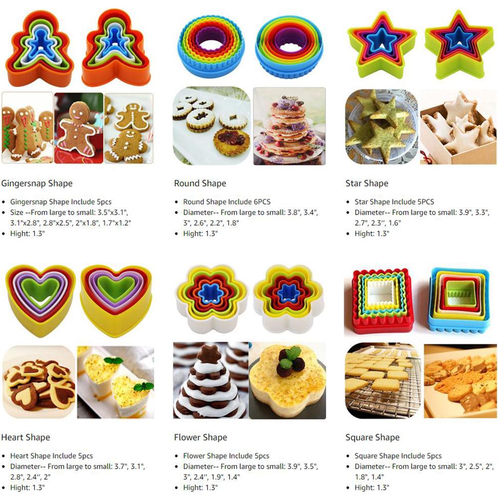 Multi-style Plastic Circle Cookie Cutter, Fondant Cake Biscuit Cutter Mold Tools Set Decorating For Kitchen (Colors May Vary)