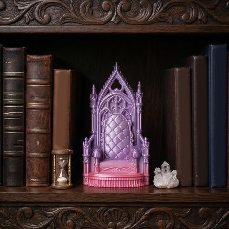 3D-печатный готический мини-трон, поделка, офисное украшение, высота 11 см, декоративная фигурка