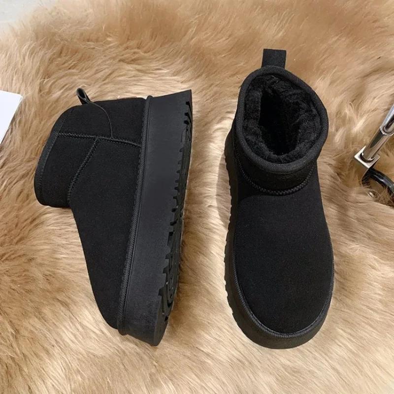 New Classic Thickened Fluff Women's Snow Boots Comfortable Warm Ankle Boots Women Winter Ladies Shoes Chunky Boots Zapatos Mujer