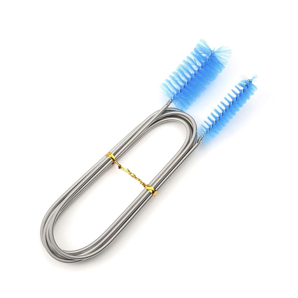 Аквариумная пружинная щетка из нержавеющей стали, двухсторонняя стеклянная щетка, инструменты для настенного инструмента, щетка для чистки пластика, внутренняя чистка G6Z9