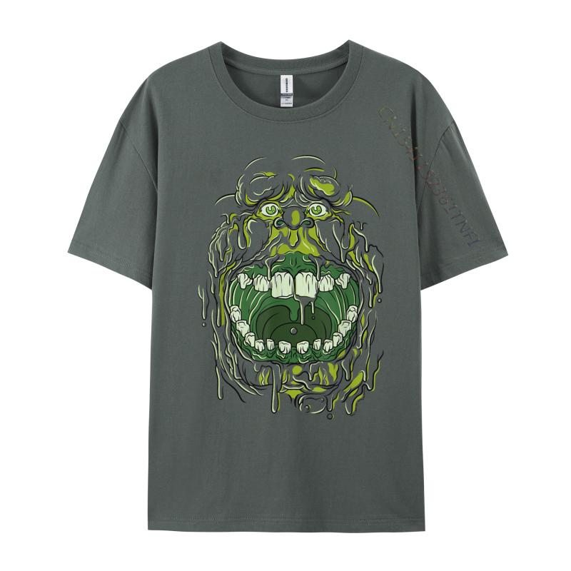 Слимер Лицо Хэллоуин Костюм Повседневные Футболки Оптом Camisa Досуг Хлопок Студент Роскошные Дизайнерские Футболки