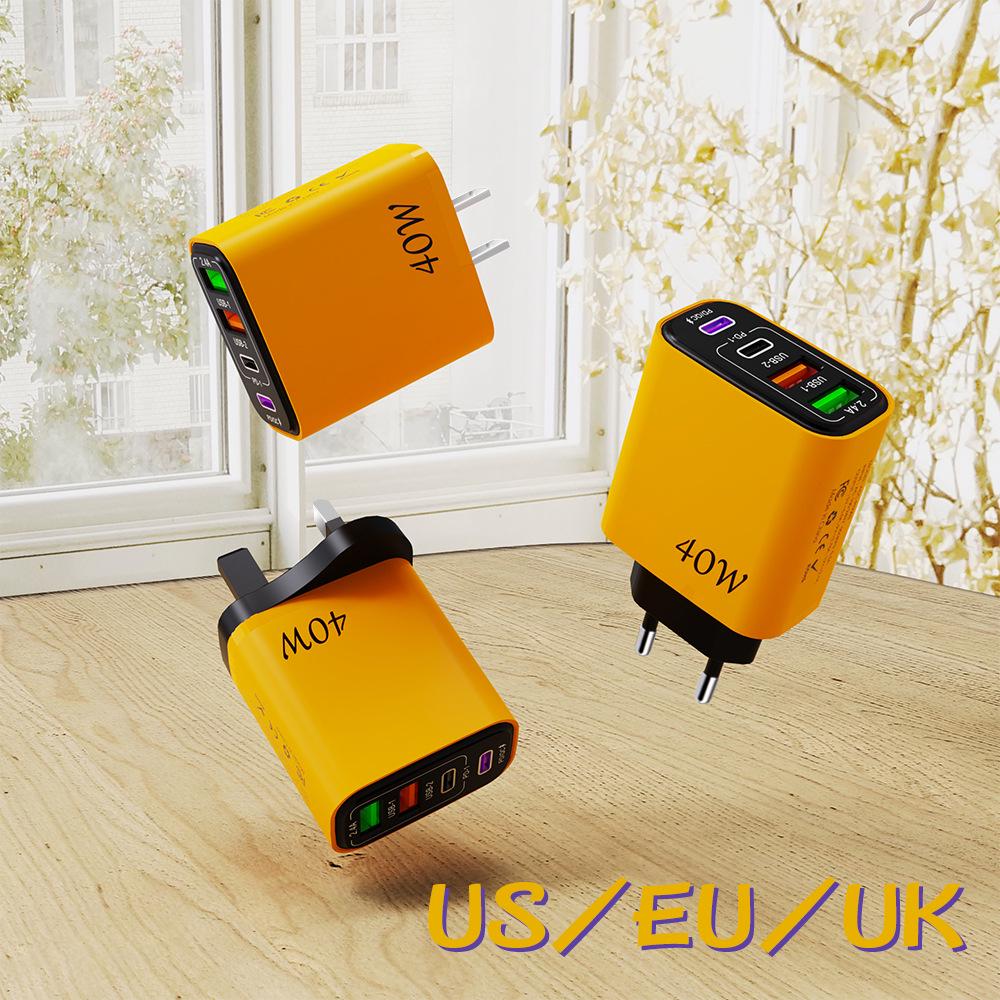 Многопортовое USB-быстрое зарядное устройство с PD и QC3.0 - Высокая мощность, поддерживает вилки США/ЕС/Великобритании