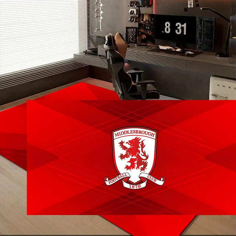 1PC Middlesbrough Football Club Crest Floor Mat for Living Room, Game Rooms, Office, Bedroom, Office Floor Mat Playful Design, Christmas fan gifts