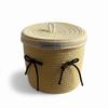 Red White Storage Basket Cotton Tead Woven Handmade Woven Basket Cartoon Design Versatile Function Organizer Basket