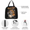Black Coffee Insulated Lunch Bag Japan Retro Cats Horror Satan Halloween Meal Container Thermal Bag Lunch Box Tote Food Handbags