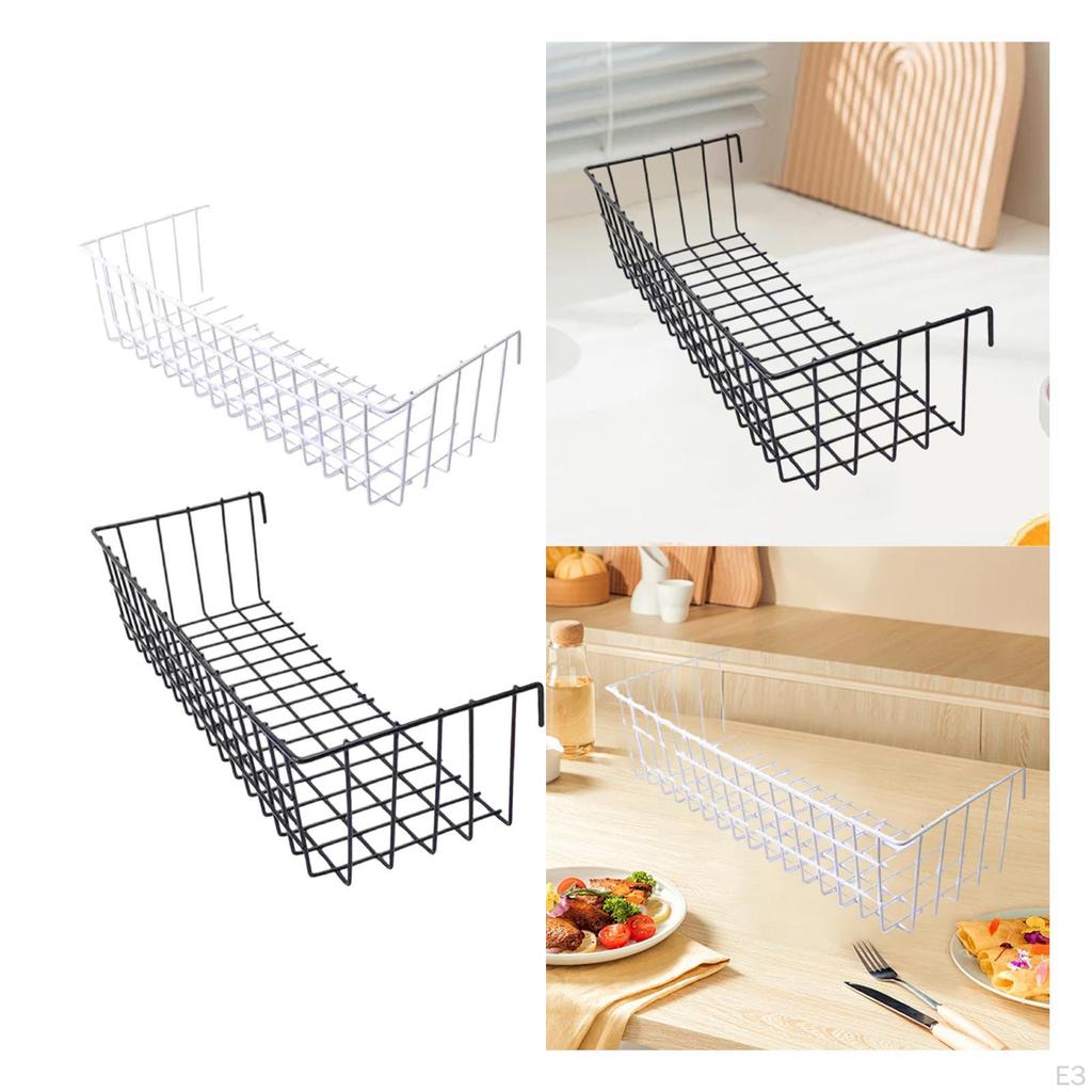 Hanging Wire Basket Cabinets Organizer Farmhouse Supplies Shelf Storage Rack for Garage Grid Panel