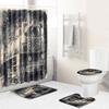 Home Waterproof Print Shower Curtain 4 Piece Carpet Cover Toilet Cover Bath Mat Pad Set Bathroom Curtain Bathroom Decoration
