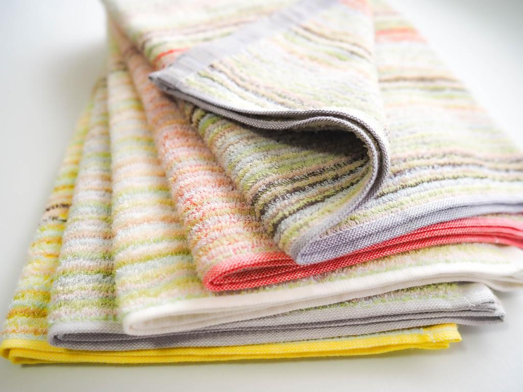 Имабари reTOWEL Эко-полотенца из остаточной пряжи после одной стирки, Набор из 5 лицевых полотенец, Разноцветные