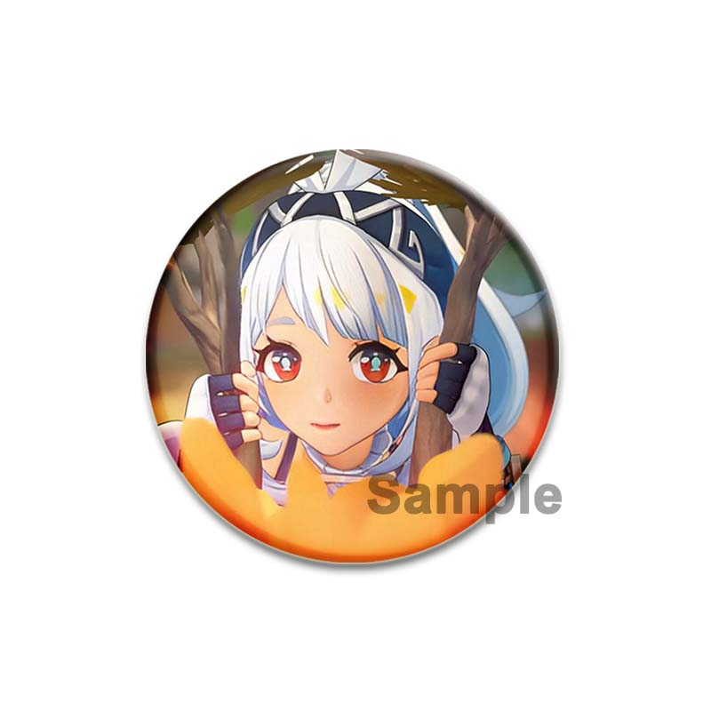 Anime Game Genshin Impact Mualani Soft Button Pins Character Kinich X Mualani Fanart Brooch Handmade Badge Fans Collection Gifts