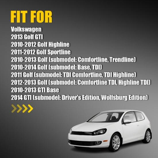 Front Right Heated Mirror Glass Set Passenger Side For Volkswagen Golf 2010-2014