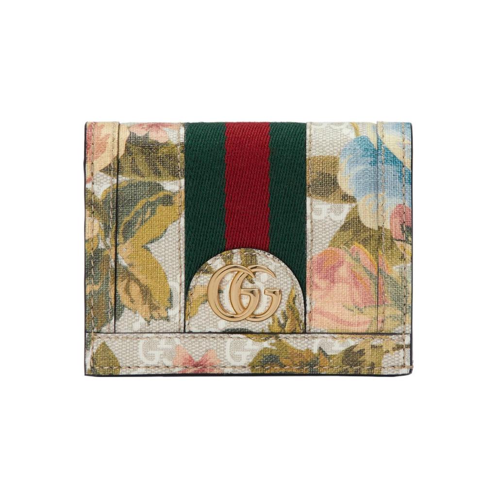 Gucci Ophidia Double G Logo Floral Canvas Wallet Card Holder Women wallet Multicolor 523155-FABH0-9889