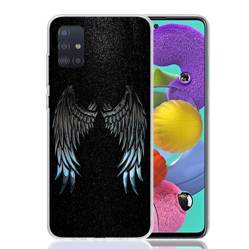 Чехол для телефона с перьями ангельских крыльев для Samsung Galaxy A52 A32 A22 A12 A02S A50S A30S A51 A31 AA71 Note 20 Ultra 10 S10 Plus Galaxy A
