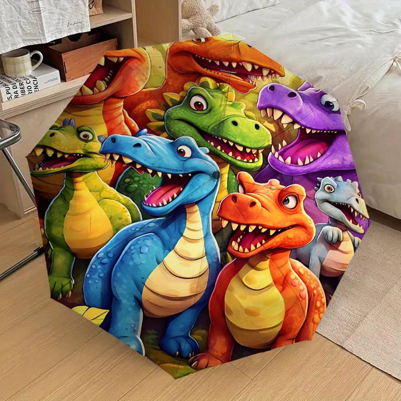 1PC dinosaur colorful Umbrella-8-Rib Reinforced Portable Folding Travel Suitable for All Seasons Outdoor Daily Use -J0409