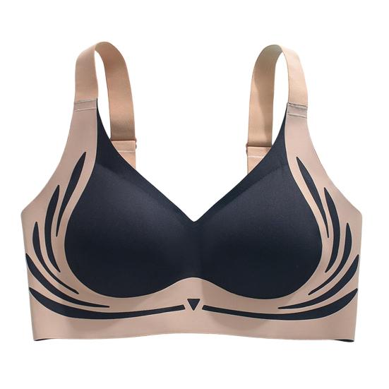 Lady Bra Seamless Thin Push-up 3D Full Cup Wide Shoulder Strap Anti-Sagging