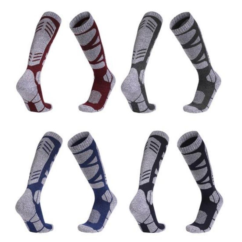 Горнолыжные носки для мужчин и женщин, зимние, длинные, теплые, для спорта на открытом воздухе, для катания на лыжах и сноуборде, для походов