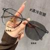 New ultra-light and versatile reading glasses anti-blue high definition plain white flower glasses large frame advanced temperament color-cha