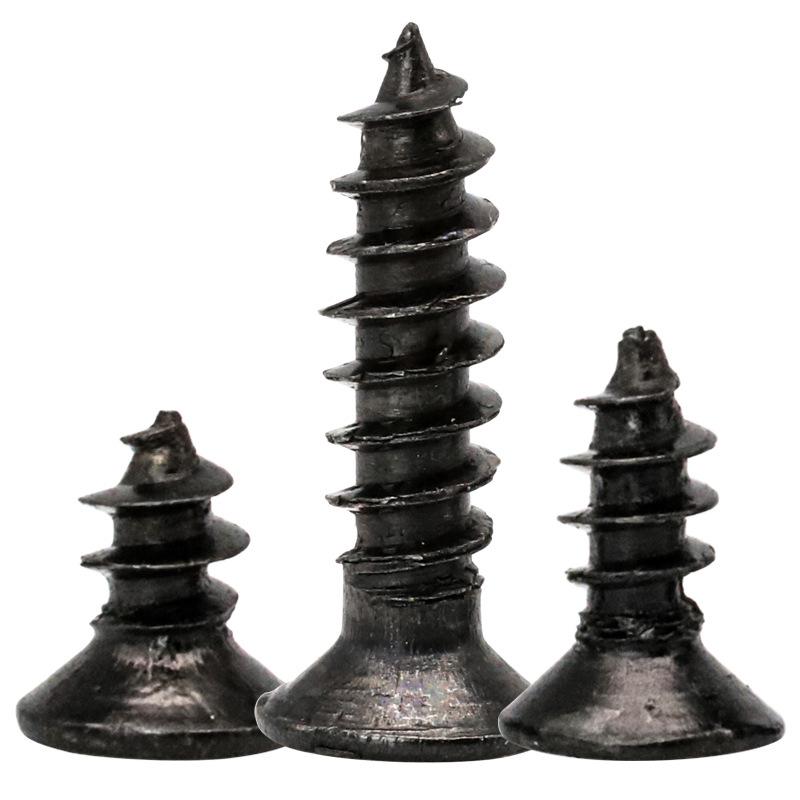 Саморезы KA черные с потайной головкой и крестообразной головкой M2-M6