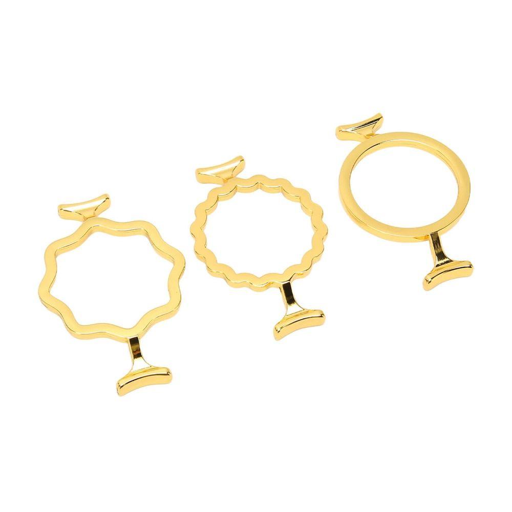 3Pcs 3 Shapes Wax Seal Stamp Rings Gold Wax Seal Stamp Mold Metal Wax Seal Molds Invitations