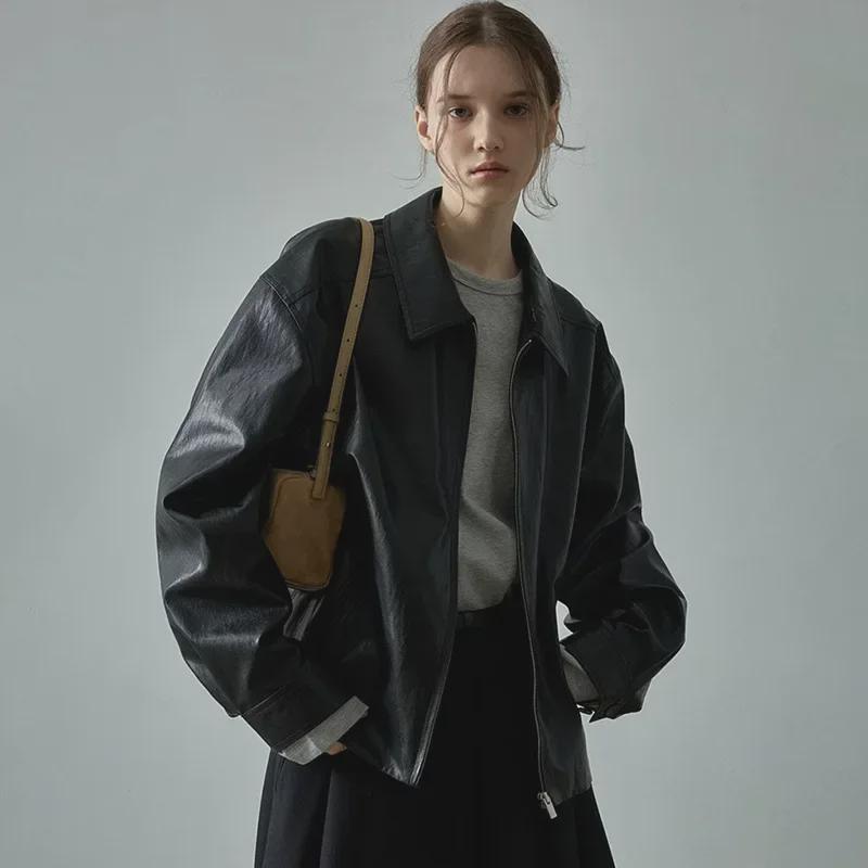 Женская дизайнерская кожаная куртка с узором - топ в стиле Niche