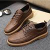 Мужская кожаная повседневная обувь Классические деловые туфли Новые удобные туфли на плоской подошве со шнуровкой Оксфордские туфли для мужчин Дизайнерские лоферы Zapatos