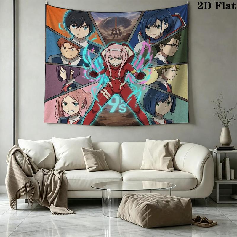 Franxx Wall Tapestry Aesthetic Wall Hanging Printed Fabric Blanket Decorative Tapestries For Bedroom Living Room Home Decor