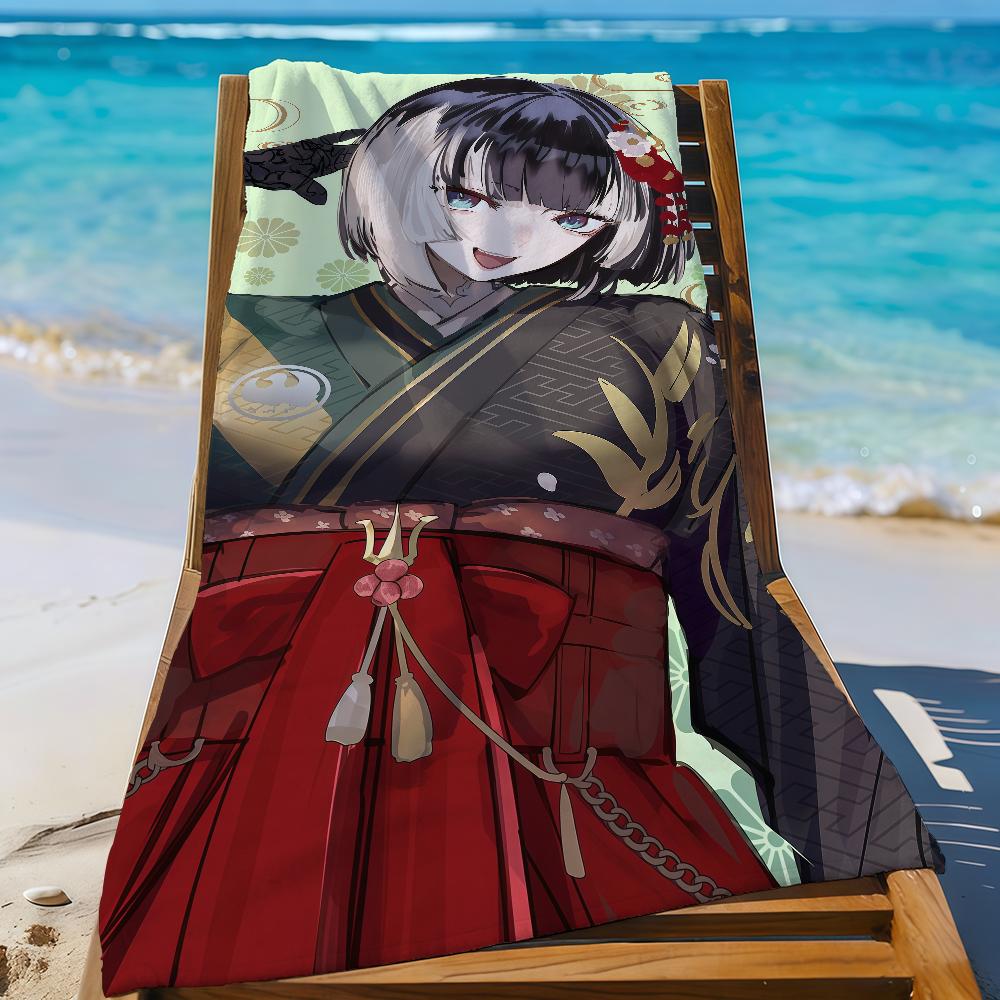 Певец J-Juufuutei Raden VTuber Полотенце Спортивное Быстросохнущее Туристическое Снаряжение для Кемпинга Песозащитное Мягкое Легкое Большое Пляжное Полотенце