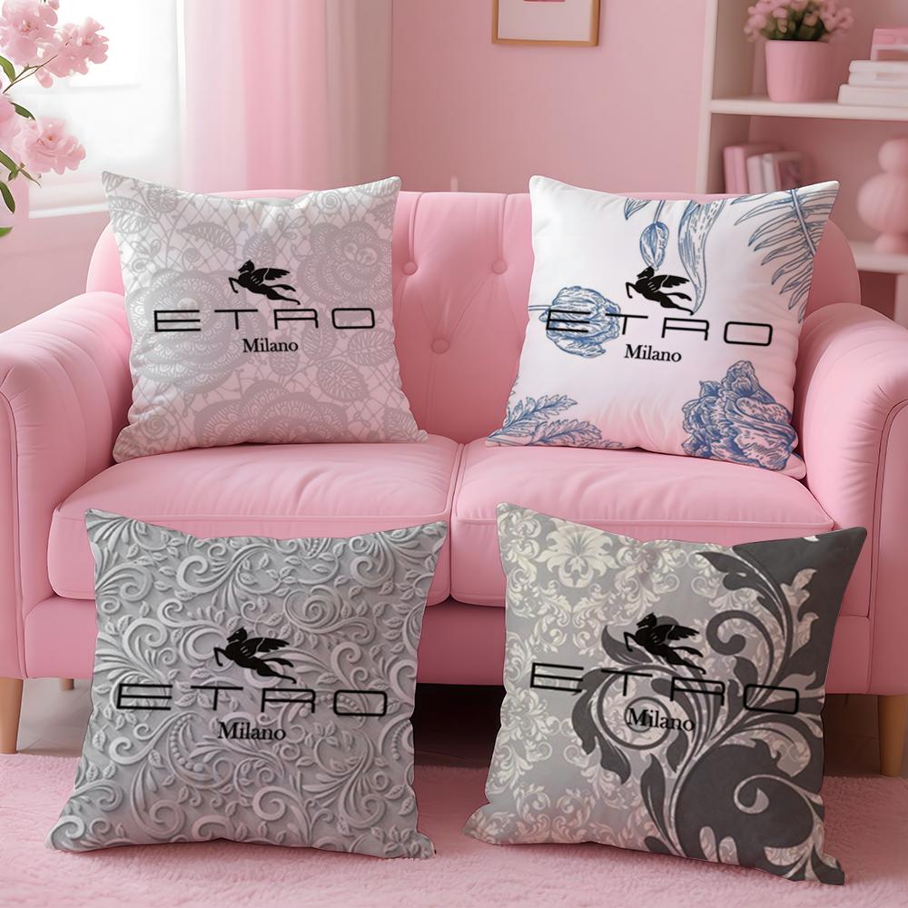 Стильная модная наволочка для подушки E-Etro-O, плюшевая ткань, мягкая, двусторонняя печать, для дивана, теплая, зимний домашний подарок, наволочка