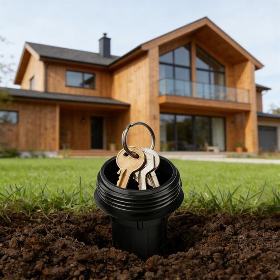 Садовый тайник для ключей Реалистичная головка спринклера для ключей и наличных Водонепроницаемый держатель для ключей Сейф для хранения наличных для сада на открытом воздухе