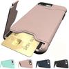 Kickstand Card Pocket Armor Hybrid Cover Case For Iphone X 8 6 6s 7 Iphone8 Plus