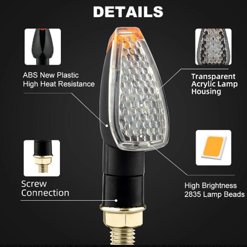 Motorcycle LED Turn Signals Lights Blinker Indicator Light 12V Moto Turn Signal Lamp For Honda For Yamaha For Cafe Racer