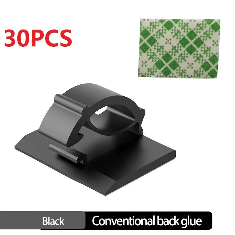 USB Charging Data Line Bobbin Winder Cable Management 30pcs Cable Organizer Clips Cord Holder Desktop Workstation Wire Manager