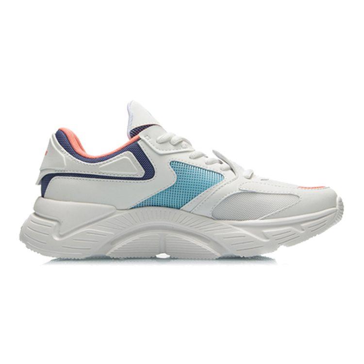 Li Ning Удобные и модные Амортизирующие Нескользящие Износостойкие Низкие Беговые Кроссовки Женские Туманно-белый ARHQ108-4