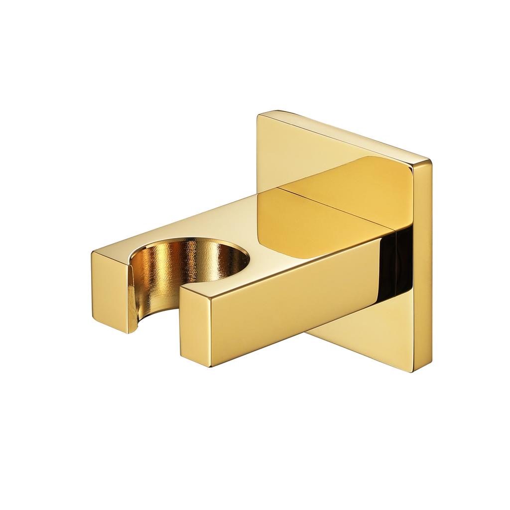 Wall Mounted Modern Gold Shower Bracket Brass Bathroom Shower Head Holder for Hand Showers with Easy Installation