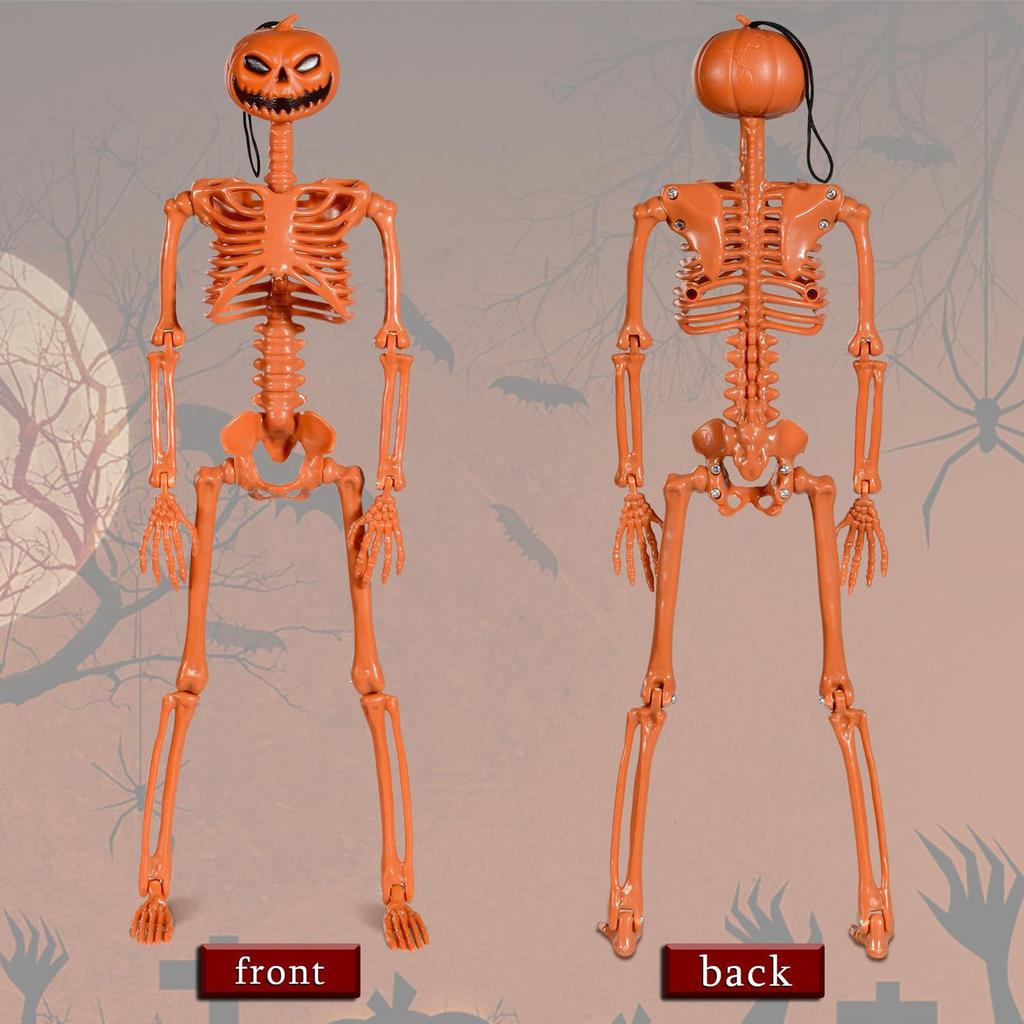 Halloween Poseable Human Skeleton Full Life 35.43 Inch Large Size Props Party Decor