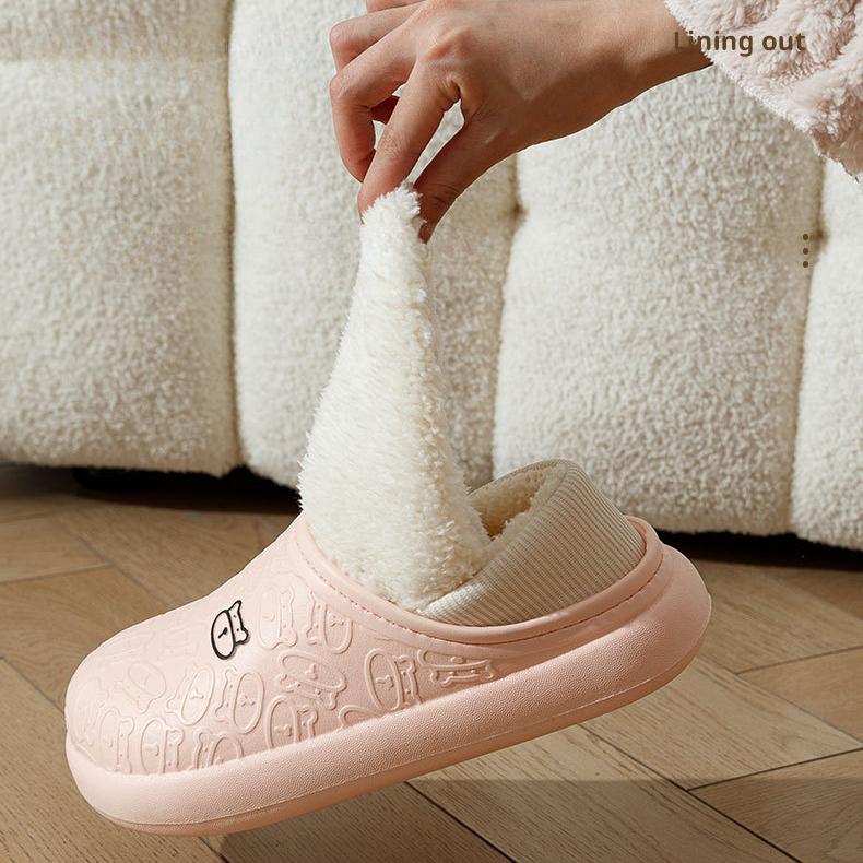 Хлопковые тапочки Little Bear, новые популярные женские домашние плюшевые милые водонепроницаемые и противоскользящие плюшевые тапочки на толстой подошве