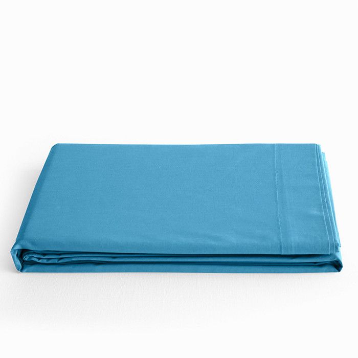 Drap plat "Prémium" pour lit 1 place & 2 places - 180x290 - Prémium Cyan