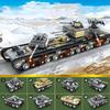 8 In 1 Military KV Tank Block DIY Mini Panzer IV StuG III Tiger Vehicle Building Bricks Toy for Boys Children Birthday Gifts