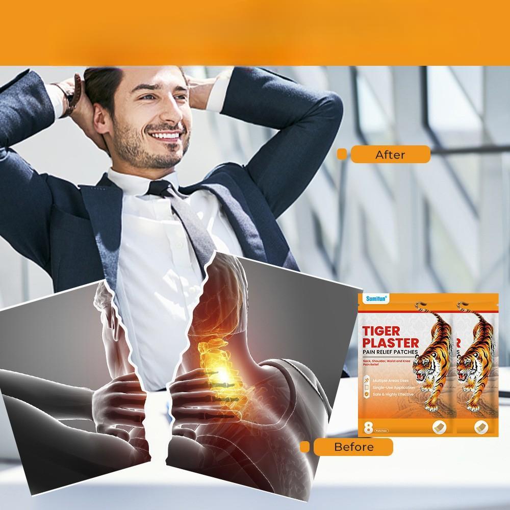 8 шт./упаковка Английский тигровый пластырь Дальний инфракрасный облегчение боли в мышцах