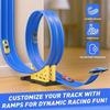 Flexible Race Car Track for Kids Toy, Portable Roll-Up Flex Track Racetrack with Suction Cups & 4 Wheels, Compatible with 1:64 Scale Model Cars